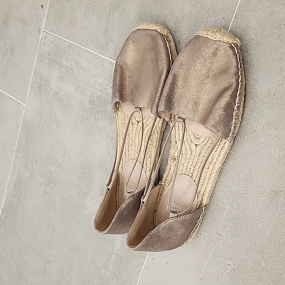 Eileen Fisher Lee Espadrille Flats Loafers Flats Womens Size 7.5 Metallic Bronze